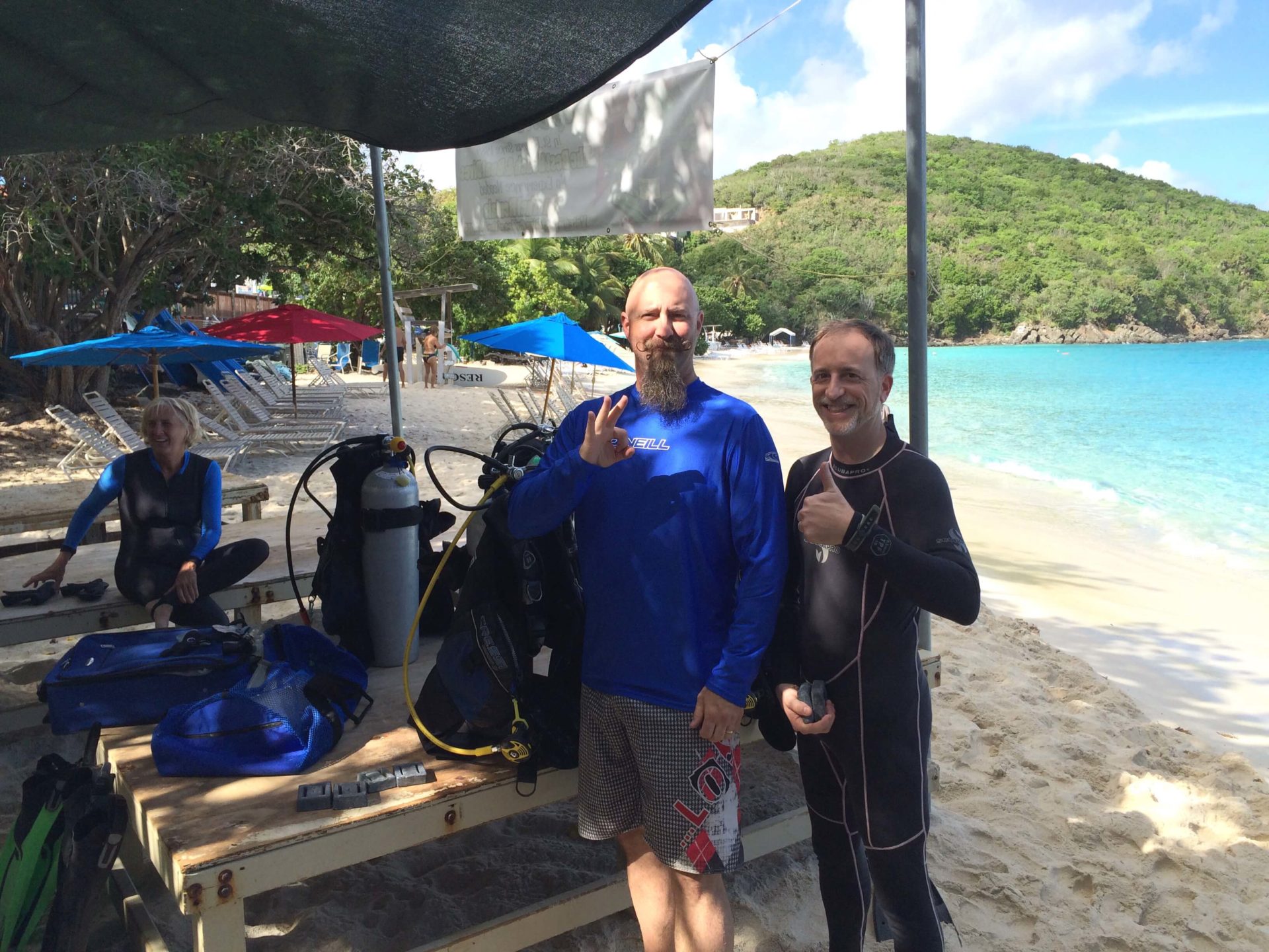 Johnny and Rob Carter about to SCUBA