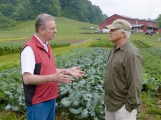 George Grant and Del Tackett at the Farm